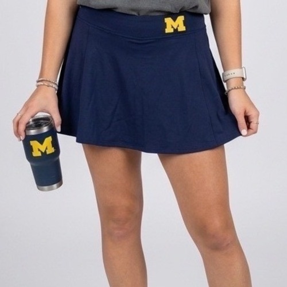University of Michigan Wolverines Navy Blue Yellow M Logo Skort - Large